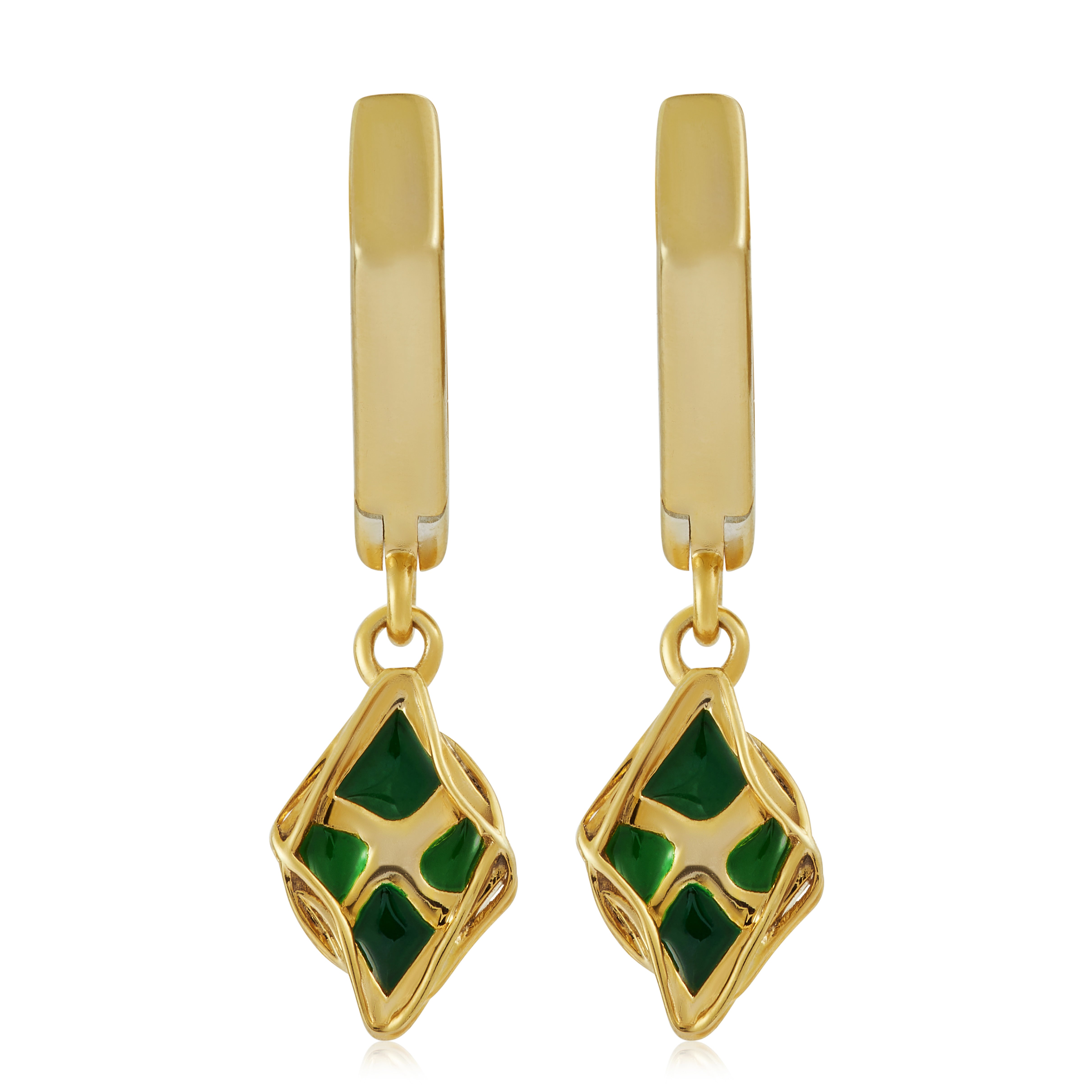 Jungle Splash Cloisonné’ Enamel Drop Earrings