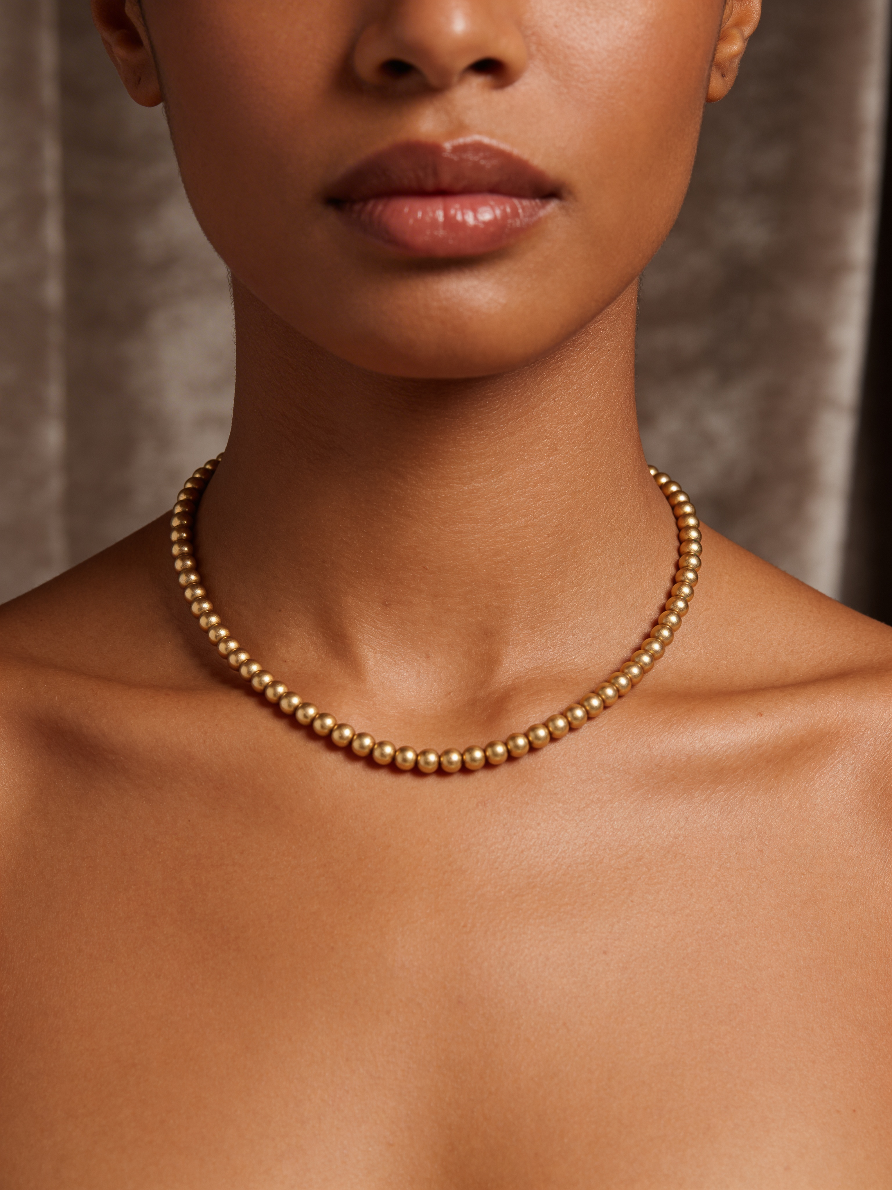 Round Bead 18ct Gold Necklace