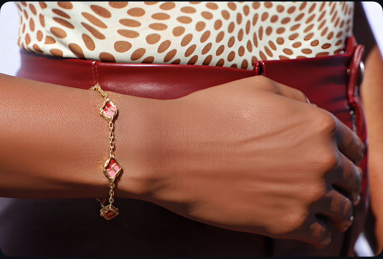 Jungle Splash "Candy Pink" Enamel Bracelet