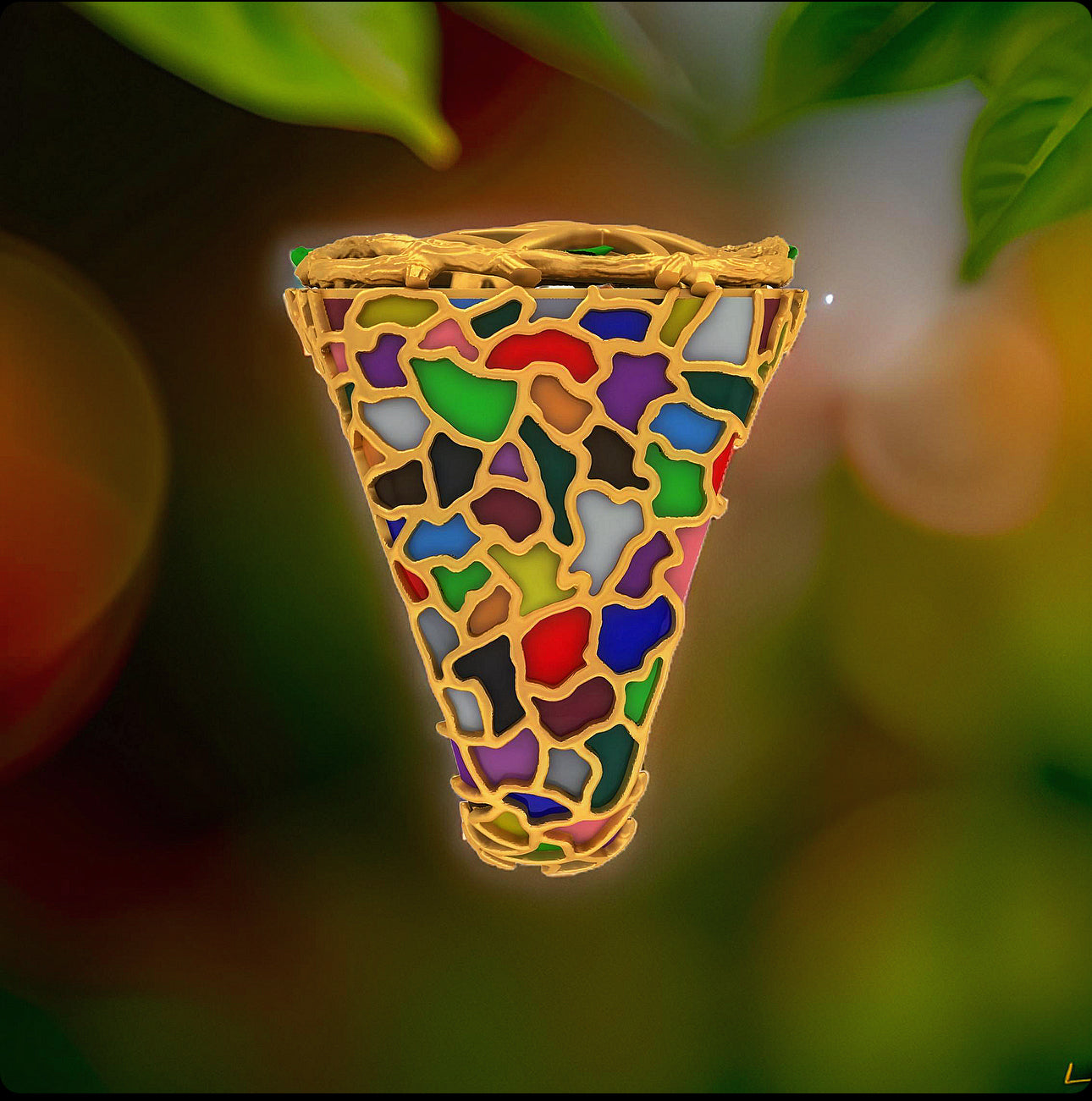 Jungle Splash Cloisonné’ Enamel Ring