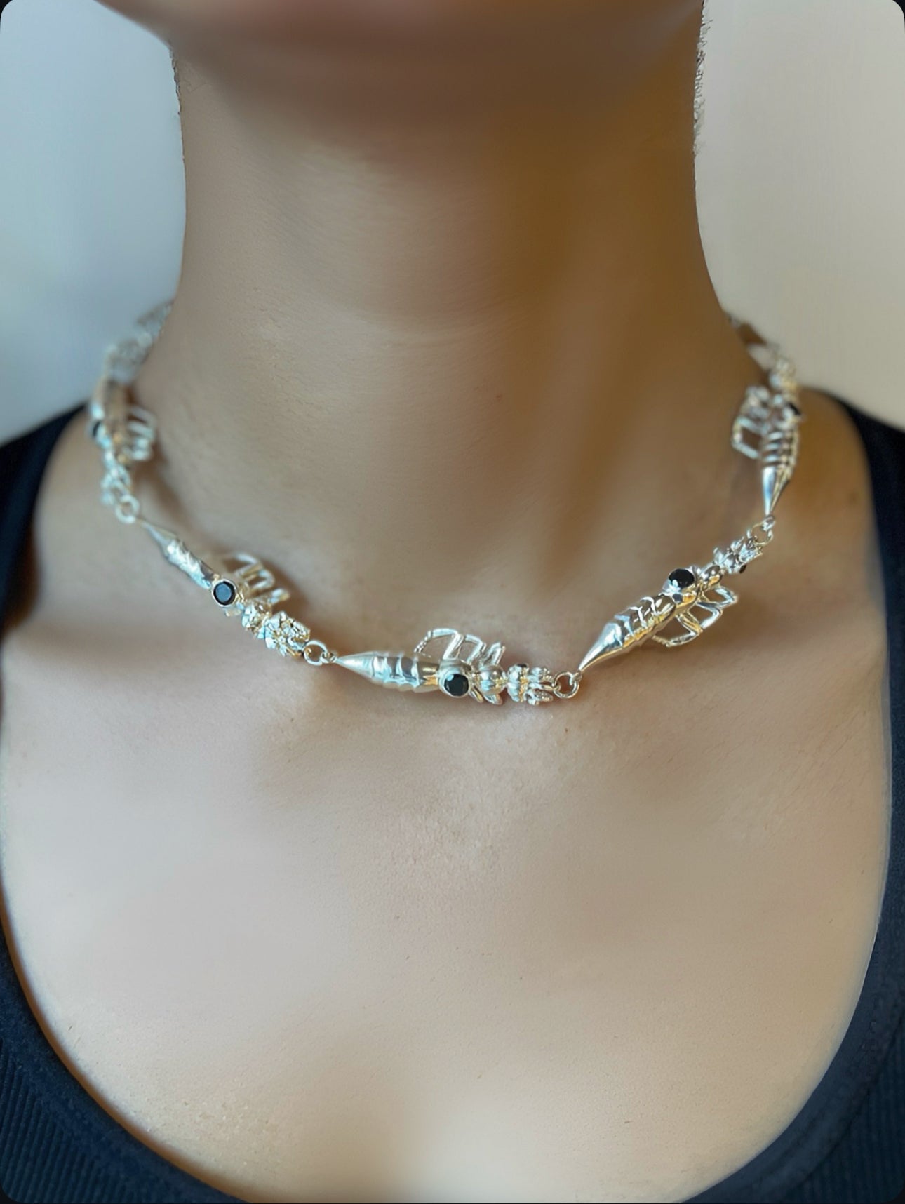 African Rove Beetle Multi Gemstone Necklace