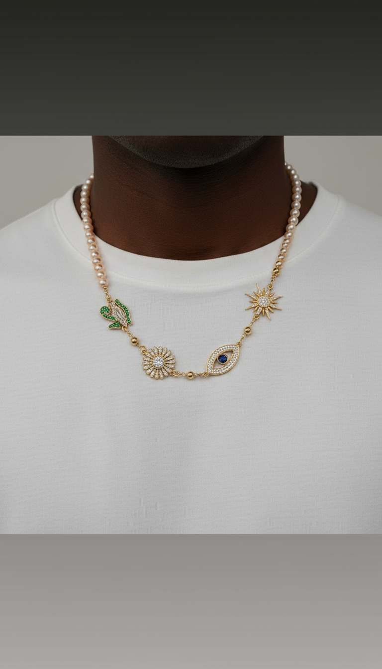Multi Energy 18ct Gold Charm Necklace