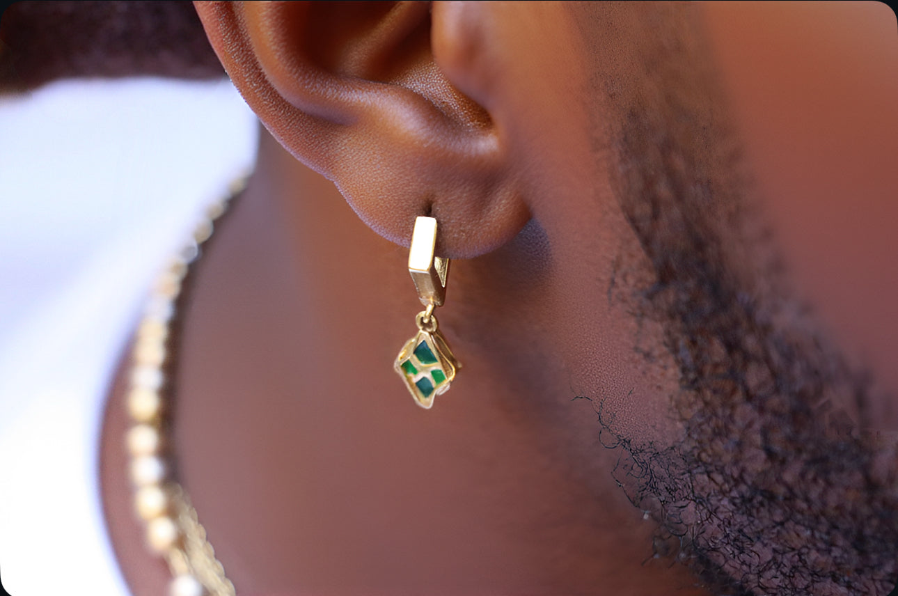 Jungle Splash "Retro Red" Enamel Drop Earring