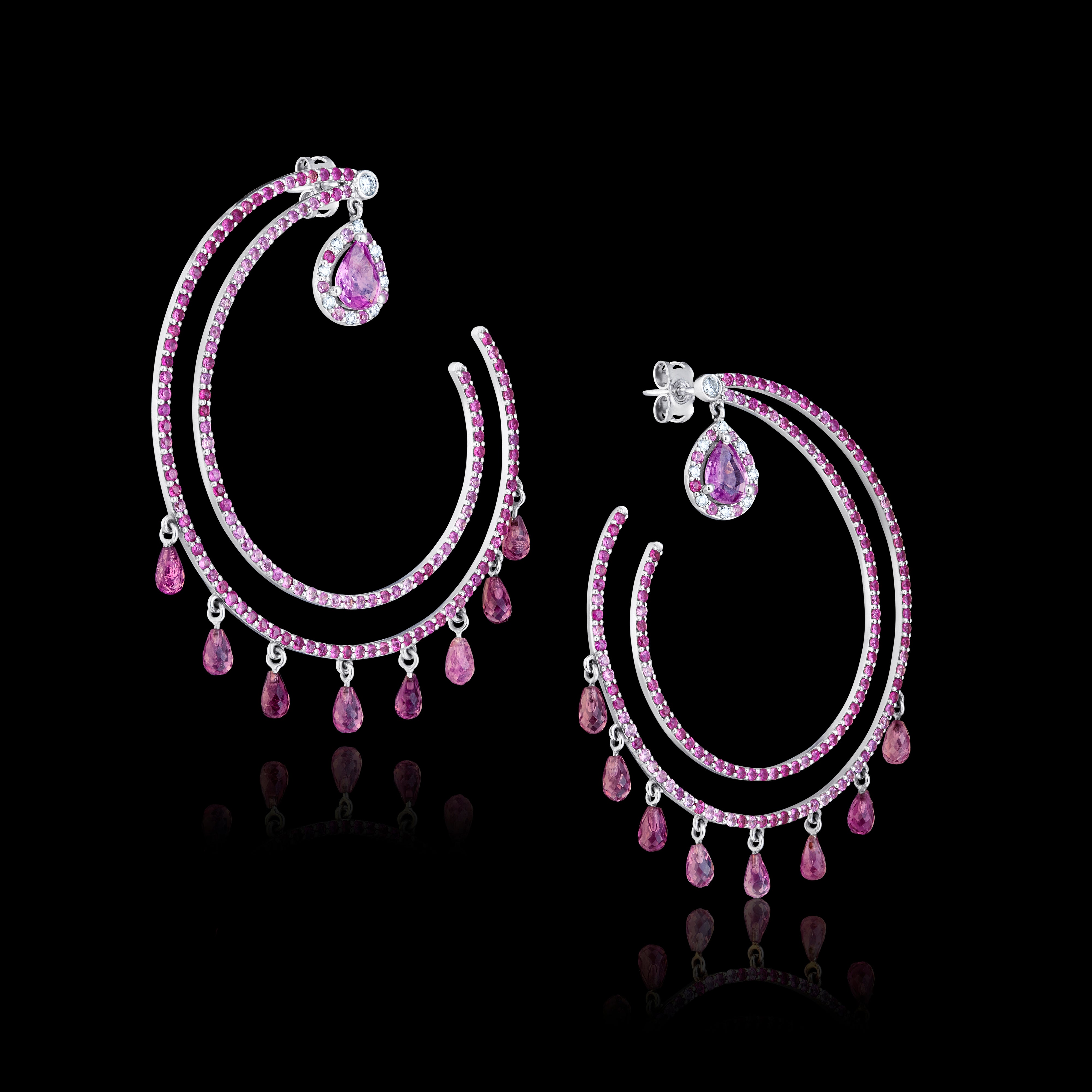 18ct gold Pink Panther Earrings