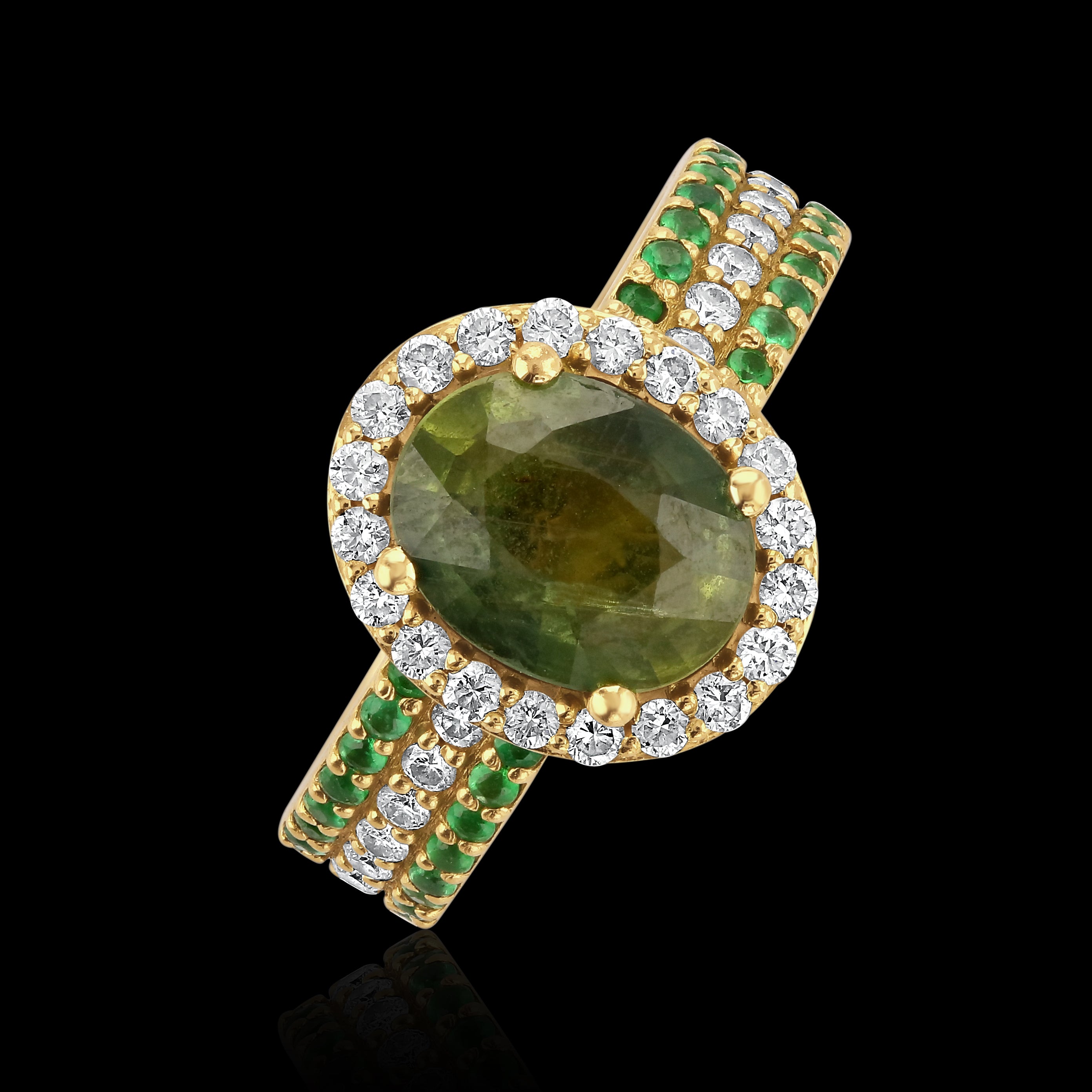 18ct Yellow gold Queen of Green ring