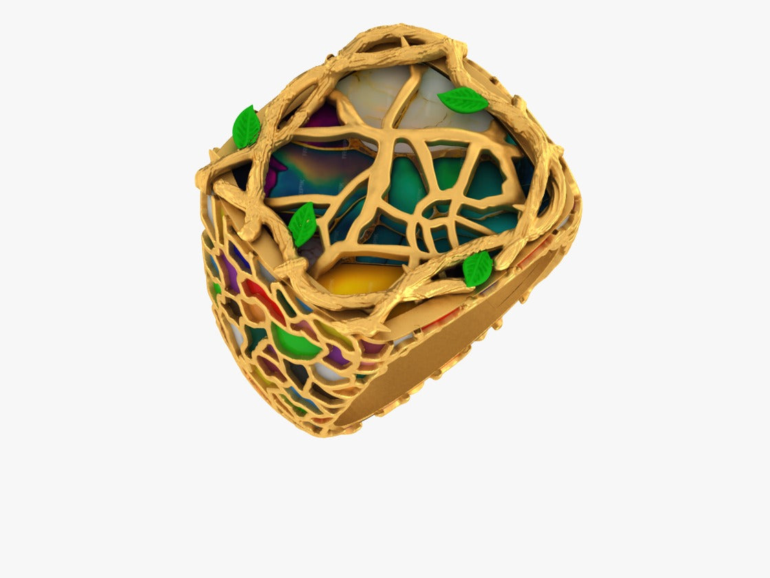 Jungle Splash Cloisonné’ Ring