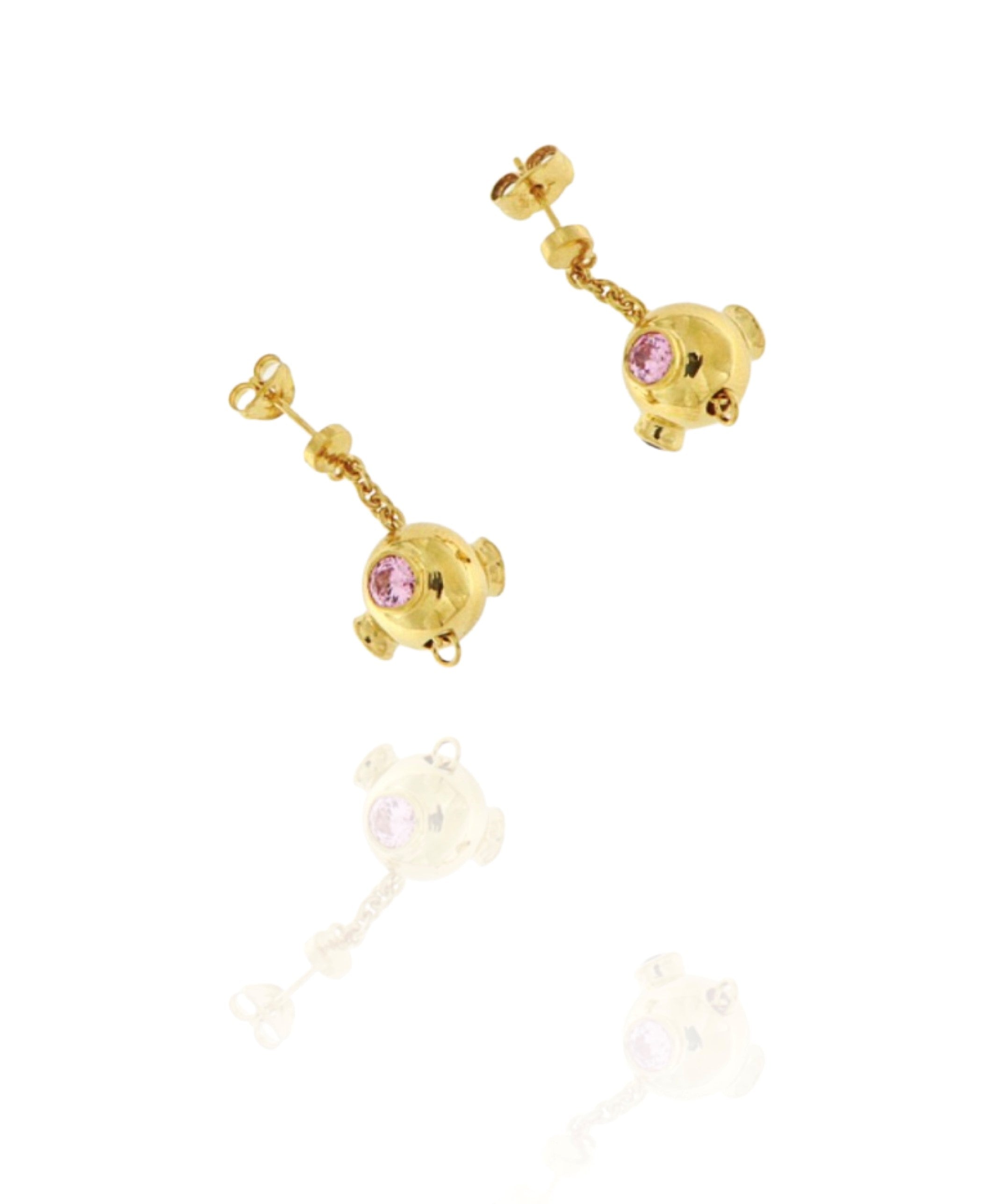 18ct gold DNA gemstone earrings