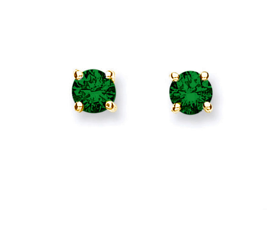 18ct gold emerald studs