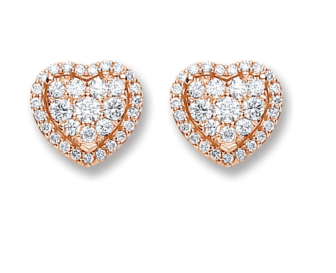18ct gold diamond Love earrings