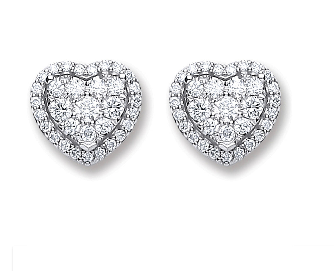 18ct gold diamond Love earrings