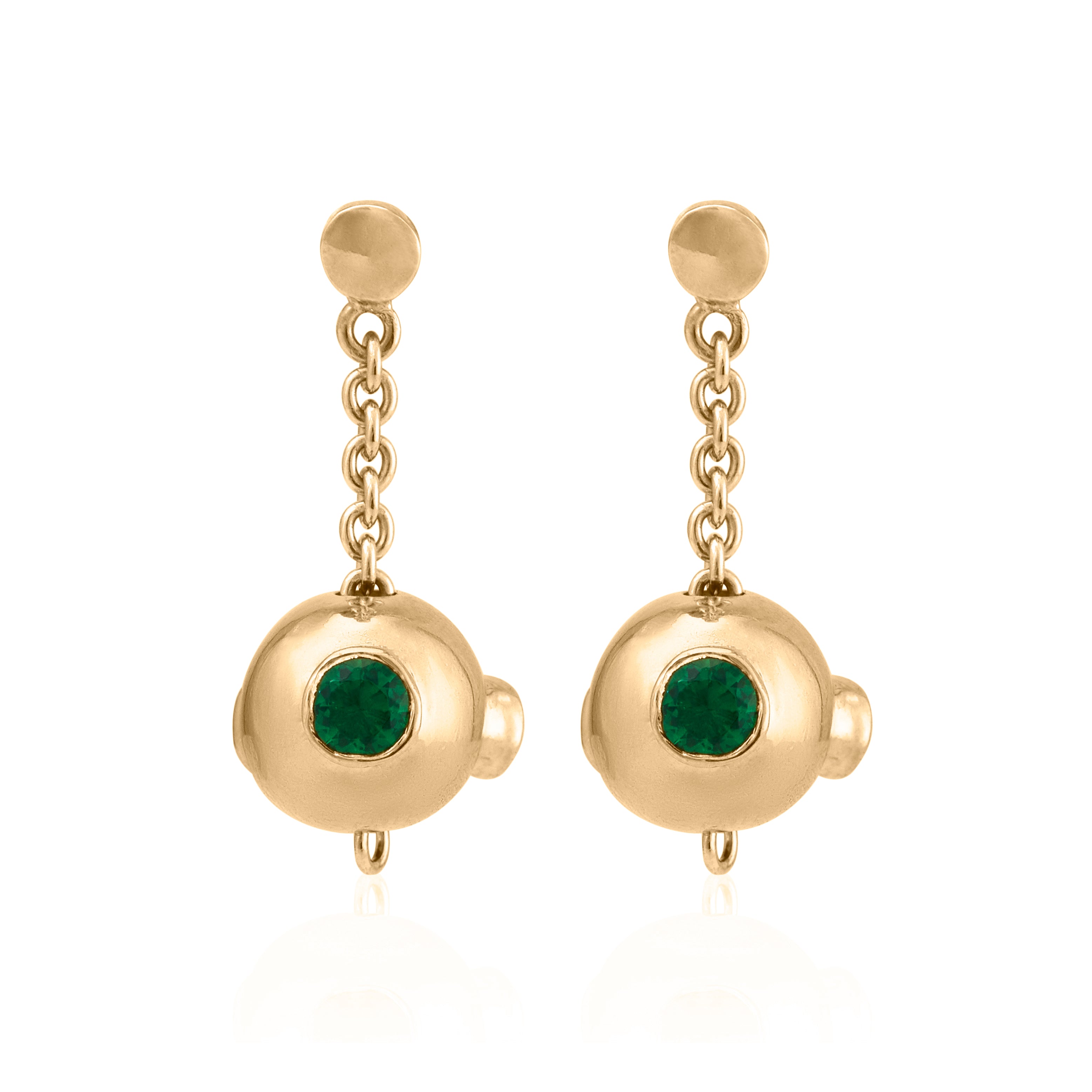 18ct gold DNA gemstone earrings