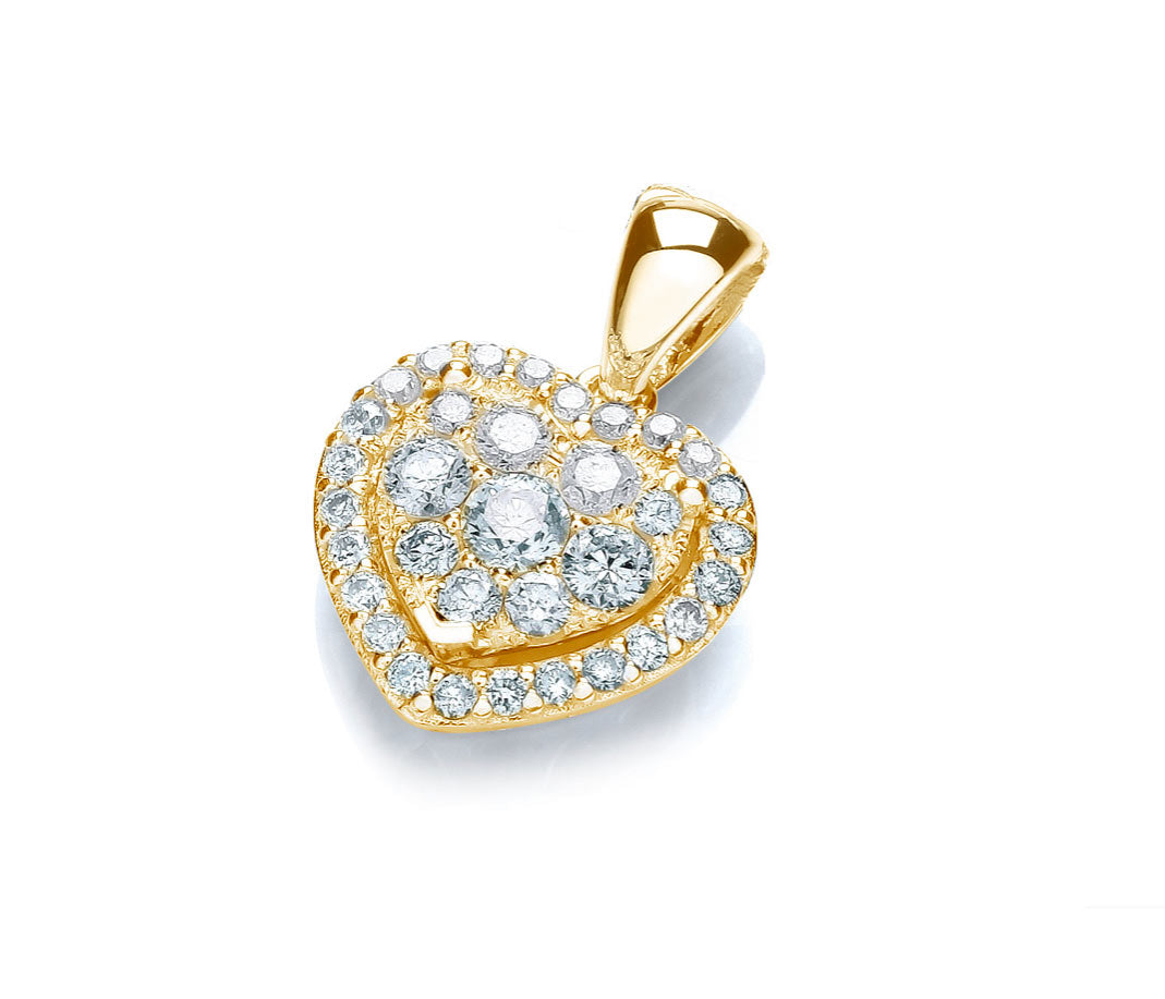 18ct gold diamond Love pendant