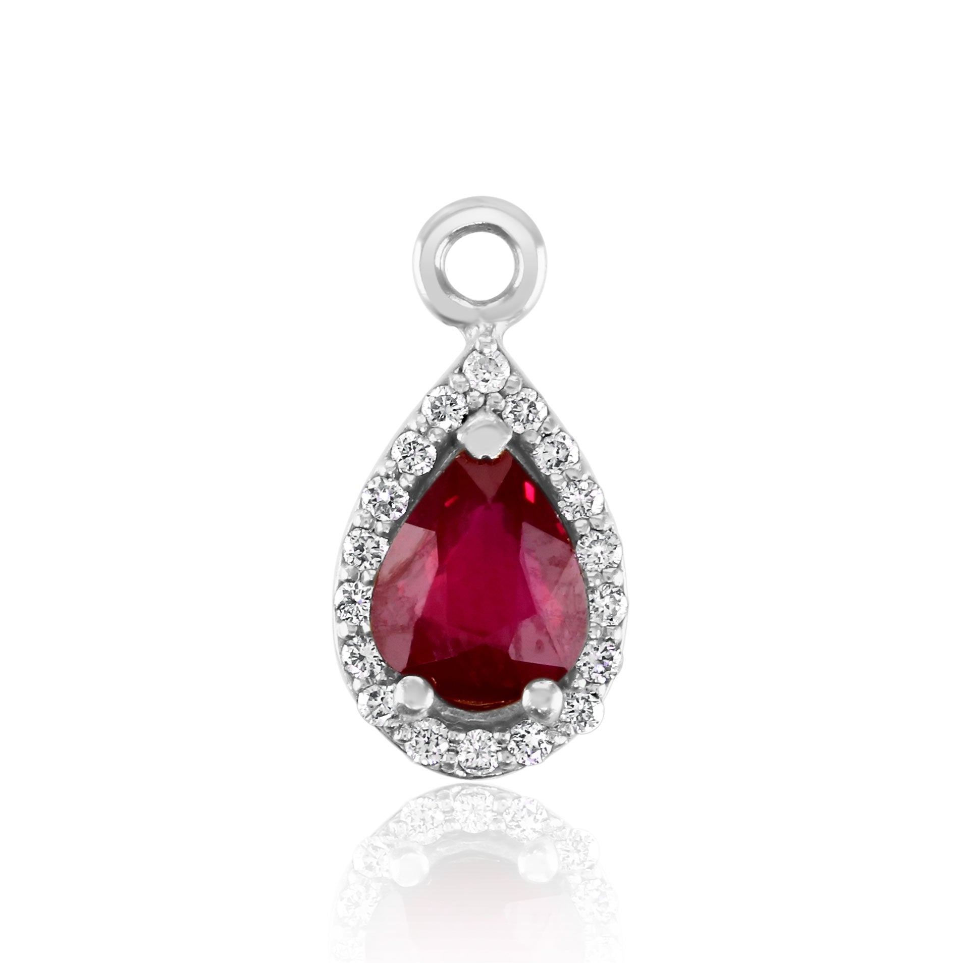 Red Ruby Teardrop Charm