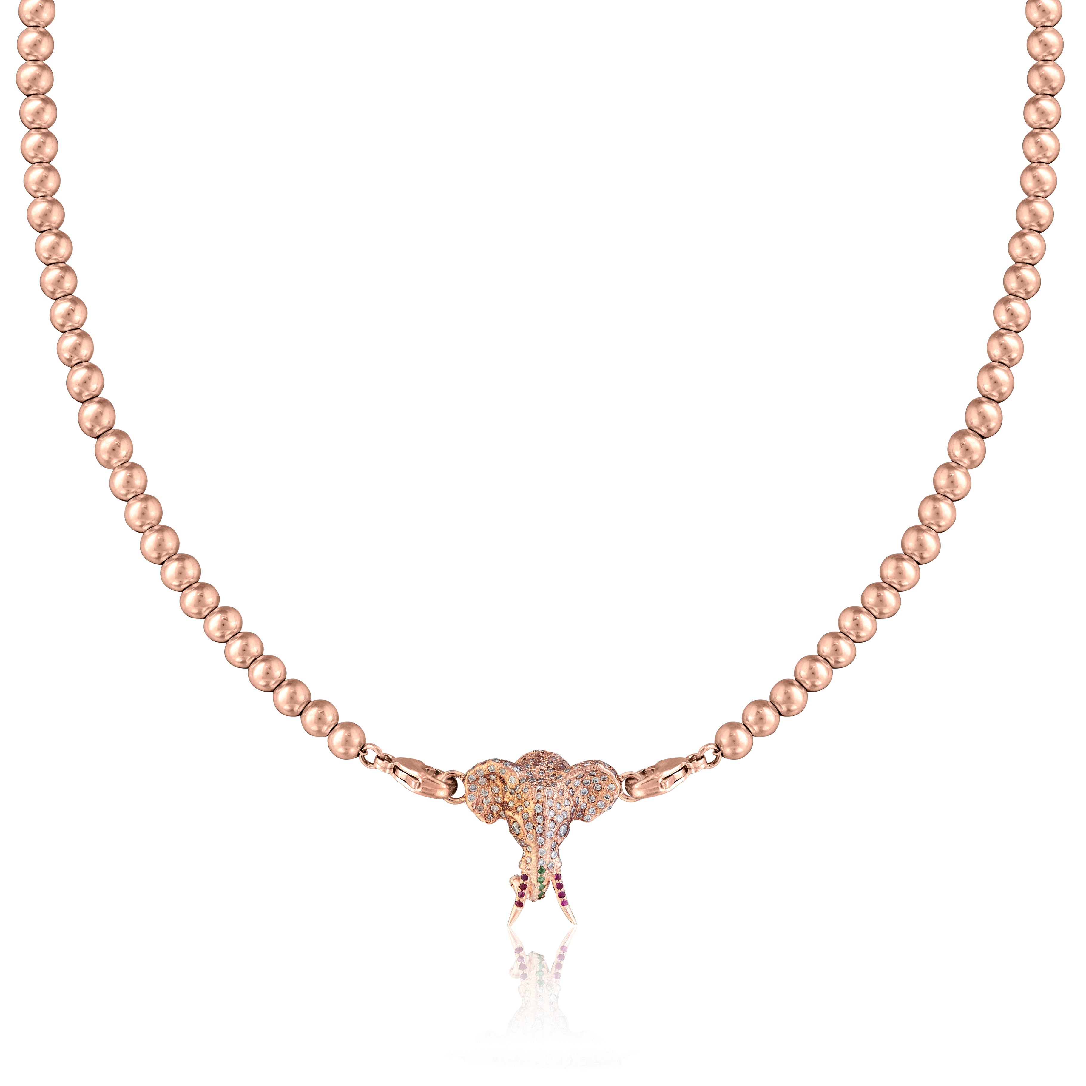 18ct Rose gold bead necklace
