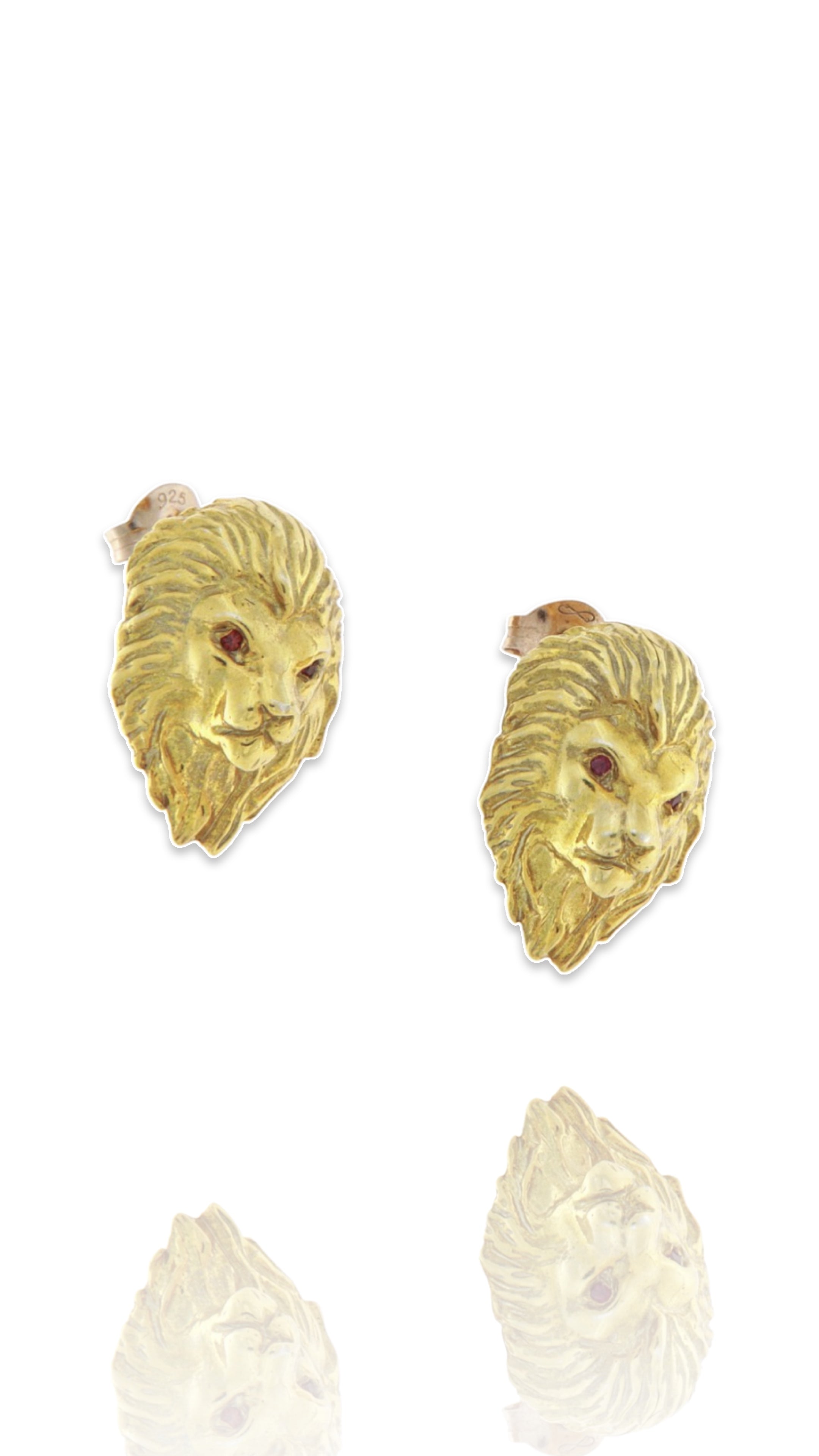 18ct gold lion earrings