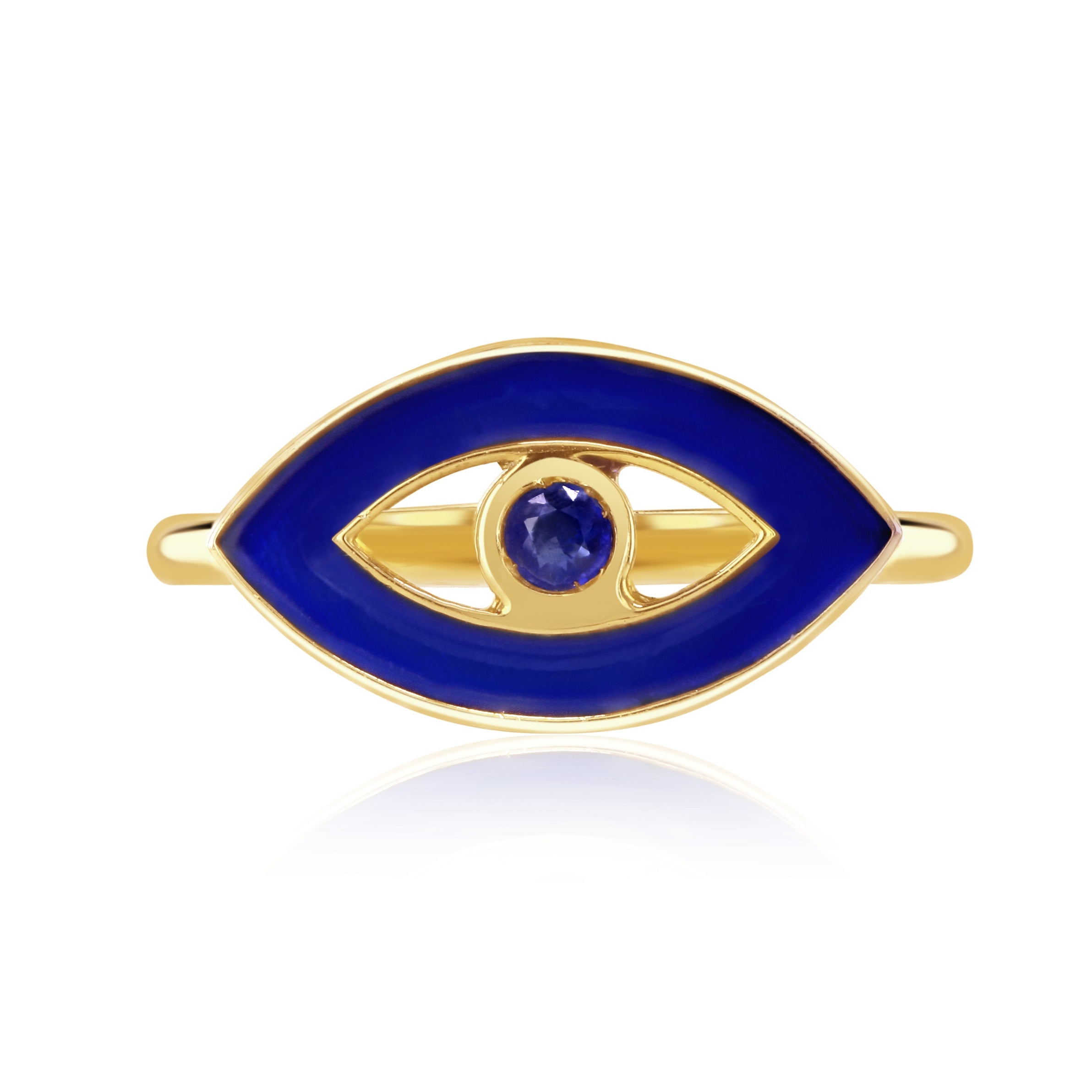 Evil Eye 18ct Gold Ring Charm