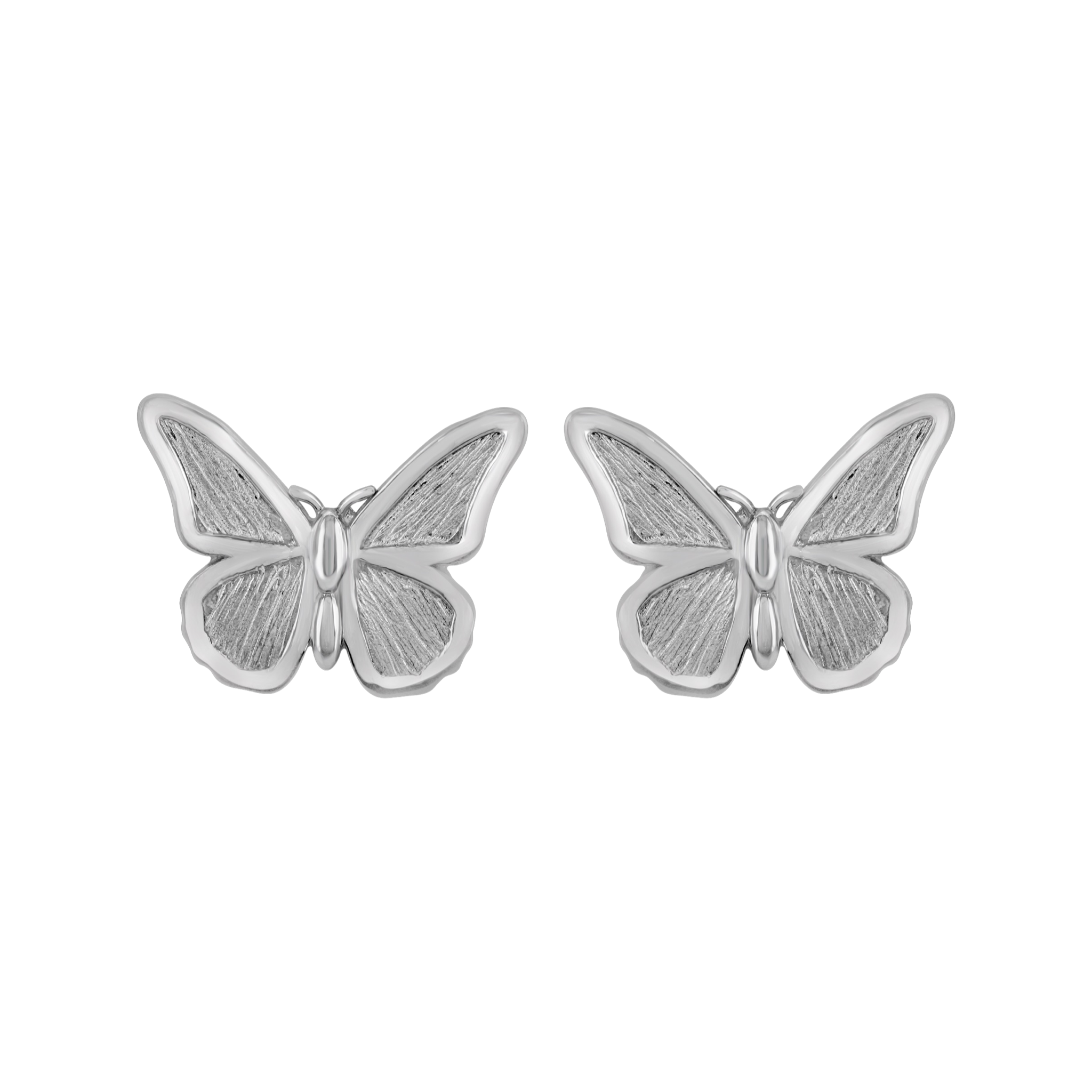 18ct white gold butterfly earrings