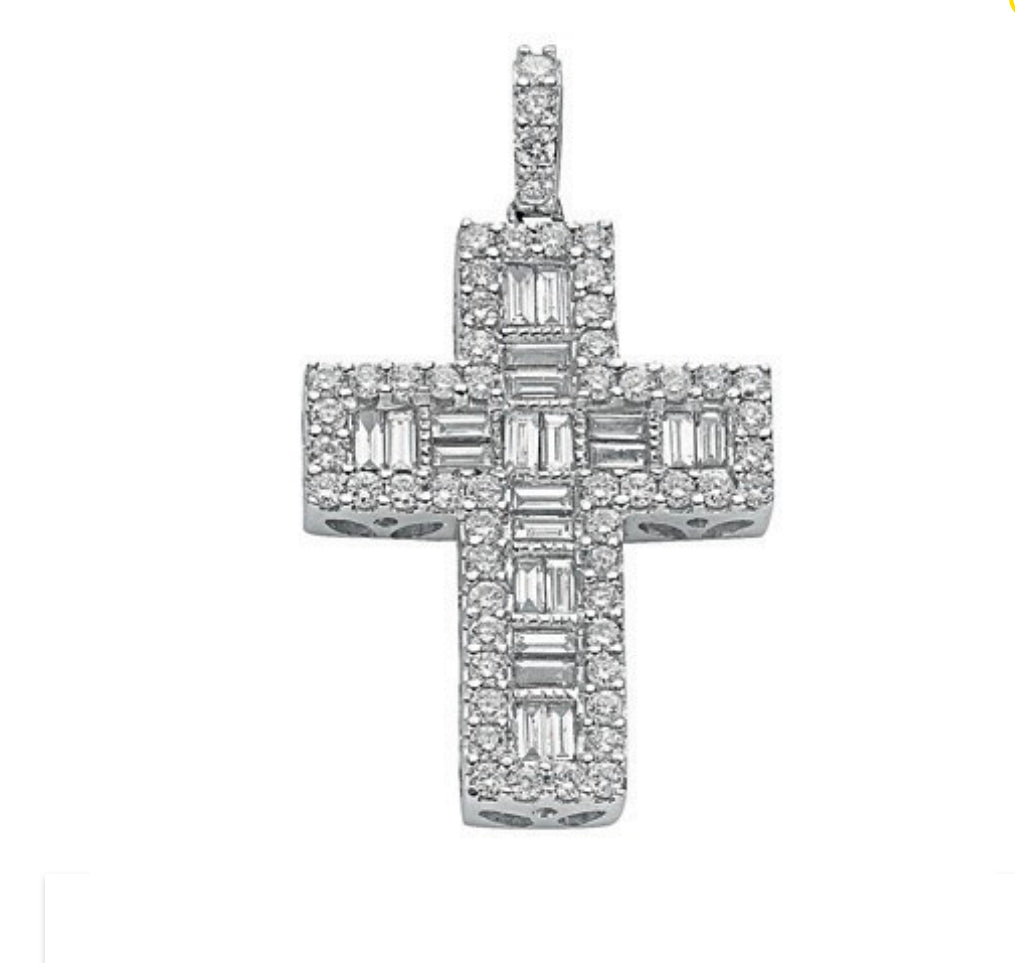 18ct gold diamond cross pendant